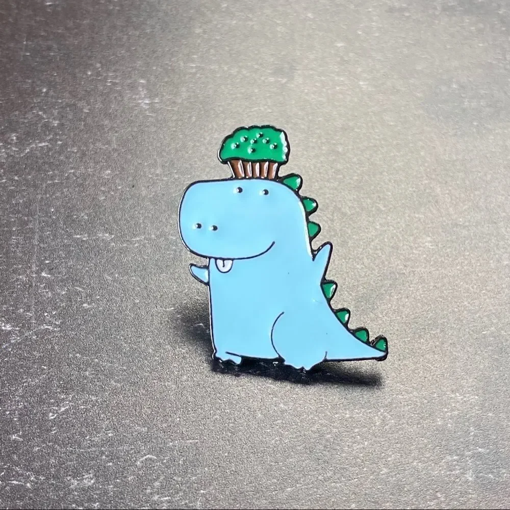 Eco Happy T-Rex Dino Enamel Pin/ Brooch Lapel